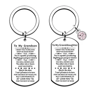 Gifts for Grandson Granddaughter from Grandad Grandma Birthday Christmas Keyring - Picture 1 of 11