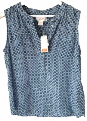 Blusa Joe Fresh Azul Top Sin Mangas Para Mujer Talla Pequeña S Estampado de Botones Nueva Con Etiquetas Foto 1 de 4