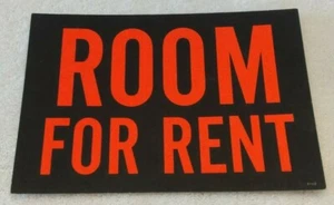 🌟 Vintage Original Karton ZIMMER ZU VERMIETEN Schild New Old Stock 10" x 7" 1960er - Bild 1 von 5