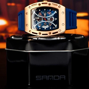 1" Neu Trendy Schillernd Cool Multifunktionsuhr Armbanduhr Geschenk Uhr Gold Zifferblatt - Bild 1 von 9