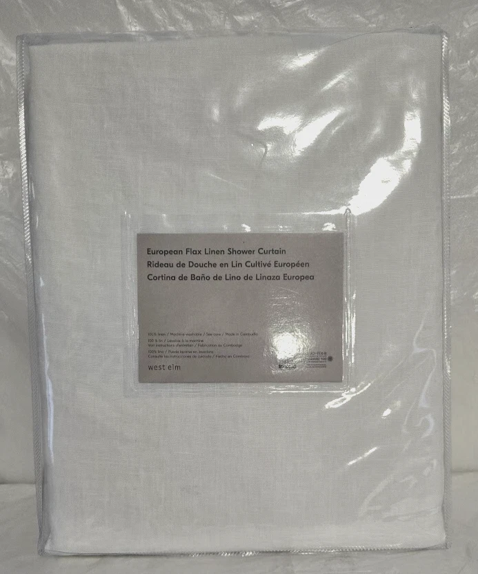 Ducha de lino West Elm European 1 cortina 72" x 74" blanca Foto 1 de 2