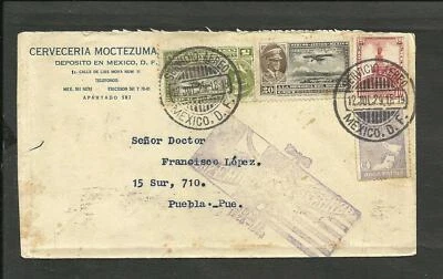 1st FLIGHT MEXICO - PUEBLA COVER 1929, VF - Image 1 of 2