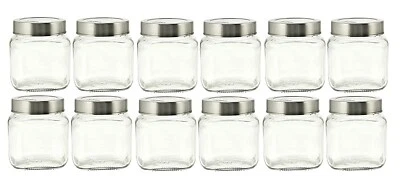 Cubikal Contenedor de Cocina Juego de Tarros de Vidrio con Tapa de Acero Vidrio Paquete de 12 Foto 1 de 4