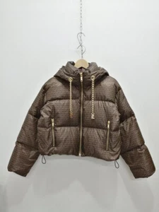 Michael Kors Monogram Brown Neck Stain Down Jacket - Picture 1 of 19