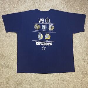 Dallas Cowboys Shirt Mens 2XL XXL Dark Blue Got Five Super Bowl Rings Reebok