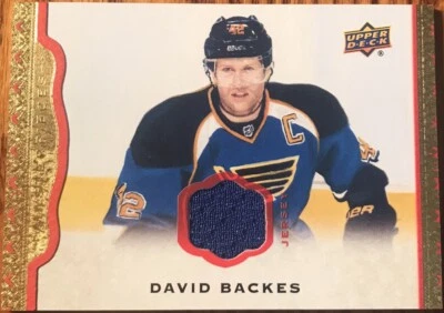 2014-15 UD Masterpieces Memorabilia RED David Backes #75 #’d 64/85 - Image 1 of 2