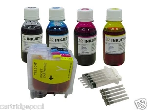 Cartucho recargable para Brother LC61 MFC-250C MFC-255CW MFC-290C + ND® 4X4OZ/S - Imagen 1 de 1