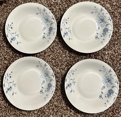 NUEVO RARO Martha Stewart Azul Blanco Floral Flores 4 Cuencos de Cena Chinoiserie Set Foto 1 de 3