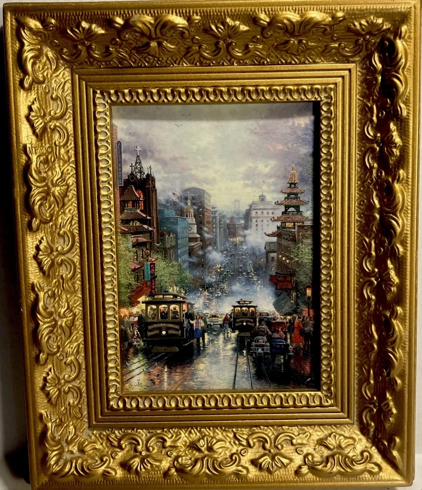 Thomas Kincaid “San Francisco A View Down California Street From Knob Hill” 9X11 Foto 1 de 4