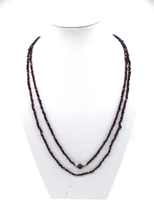 Art Deco 30er Jahre Granat Halskette 140 cm - Picture 1 of 5