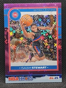 Isaiah Stewart Pistons Purple Opti-Chrome Winter Prizm 2024-25 Panini NBA Hoops - Picture 1 of 2