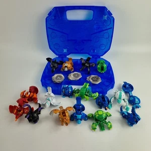 Bakugan Lot + Blue Carry Case – 17+ Transforming Figures & 19 Cards Bundle - Picture 1 of 7