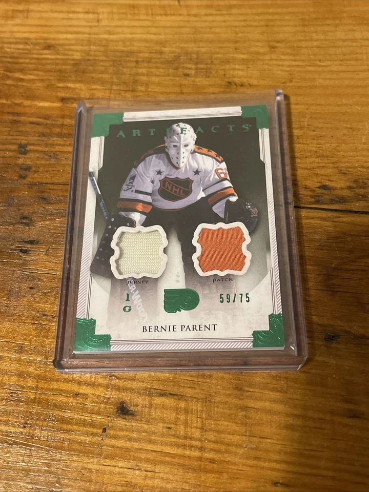 2013-14 UD NHL Artifacts Bernie Parent Jersey/Patch #59/75  - Image 1 of 4
