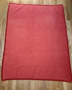 Garnet Hill Cotton Fleece Throw Blanket 46”x 65”Terracotta /Orange Germany - Picture 1 of 10