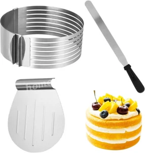 7705 Patisserie Tortenboden Schneidhilfe Set Inkl. Konditormesser&Kuchen-Retter - Bild 1 von 15