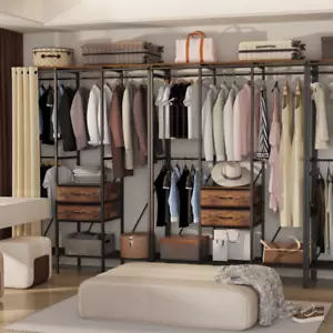 XXL Kleiderschrank Kleiderstange Garderobe Kleiderständer Schwarz Industrial DE - Bild 1 von 23