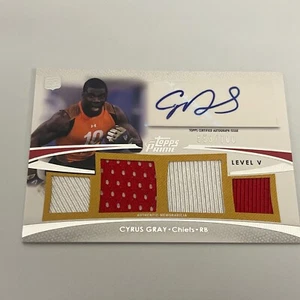 2012 Topps Prime Level V CYRUS GRAY autografo reliquie oro PV-CGR 553/700 - Foto 1 di 3