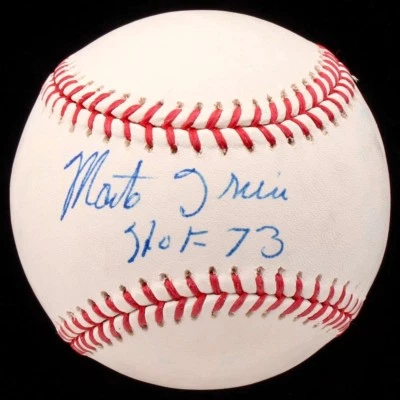 Monte Irvin, New York Giants — Autographed OMLB with “HOF 73”— JSA —in UV Cube - Image 1 of 4