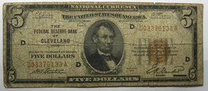 Series of 1929 $5 Dollars National Currency Note - Cleveland - #11224-2 - Picture 1 of 2