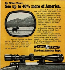 1975 Vintage Print Ad Weaver Scopes Six Wider-Views See up to 40% more America - Picture 1 of 2