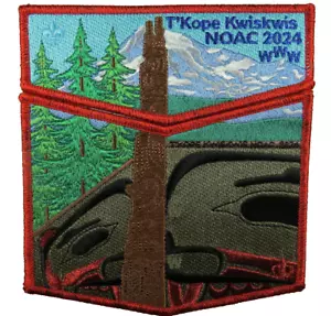 T'Kope Kwiskwis Lodge 502 Chief Seattle WA 2024 NOAC Set Flap ROSSO Bdr (24-271) - Foto 1 di 2
