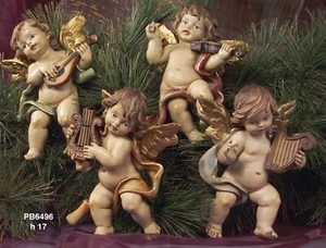 Articoli religiosi by Paben 4 Pezzi Angeli suonatori da appendere Resina cm 17 - Imagen 1 de 1