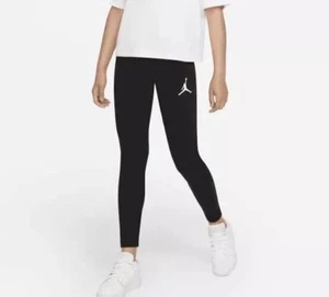 NWT Air Jordan LEGGINGS Youth Girls Jumpman Logo Black White size 6X - Picture 1 of 4