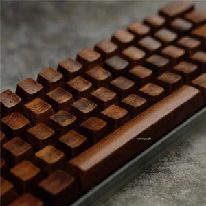 Rosewood Wooden OEM Cross Shaft Keycaps for 60/87/108 Mechanical Keyboard Keypad - Picture 1 of 26