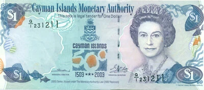 Cayman Islands  2003  Banknote 1$  Queen Elisabeth II  Fish  Corals   UNC - Photo 1/2
