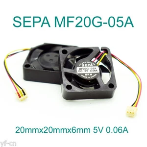 1pc SEPA MF20G-05A 20x20x6mm 2006 DC 5V 0.06A Mini DC Brushless Cooling Fan - Afbeelding 1 van 5