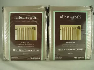 Allen Roth 2pc Glenellen 84" Sand Light Filtering Lined Single Curtain Panel - Picture 1 of 4