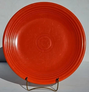 RARE 1936 Orange Red Fiestaware Genuine Fiesta by Homer Laughlin Platter 14 3/8" - Picture 1 of 23