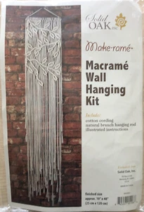 SOLID OAK Make-rame KIT MACRAME WALL HANGER Organic Leaves Design - Picture 1 of 2