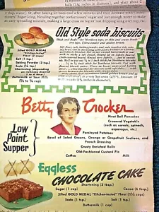 World War 2 Era Betty Crocker/ General Mills Low Point Supper Recipes - Picture 1 of 7