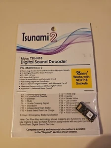 Soundtraxx ~ Tsunami 2 ~ TSU-N18 ~ Steam-2 ~ DCC Sound Decoder ~ Next18 ~ 884010 - Picture 1 of 2