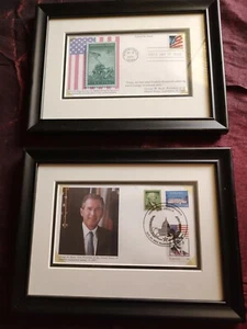 2 9/11 Framed 2001 George Bush Inaguration 1st Day Issue United We Stand Stamp - Picture 1 of 11