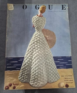 Vintage July 1, 1938 VOGUE Fashion Magazine Lepape Cover - Picture 1 of 7