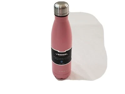 Botella de acero inoxidable Vessel de 17 oz, rosa se mantiene frío 24 horas/caliente 12 horas Foto 1 de 4