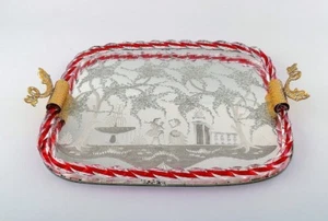 Murano, Italy, Art glass rectangular tray with mirror coating - Picture 1 of 8
