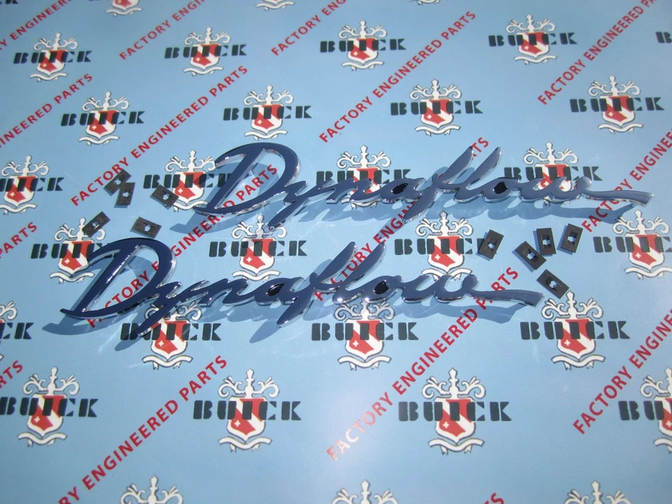 1948-1951 Buick Dynaflow Chrome Scripts. Special Super Roadmaster - Image 1 of 4
