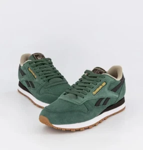 Zapatillas clásicas de gamuza de cuero Reebok para hombre todas las tallas verde bosque RCLFGM1 - Imagen 1 de 14