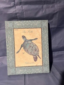 Sealife Canvas Prints - Starfish & Turtle - Sea Blue and Off White - Picture 1 of 5