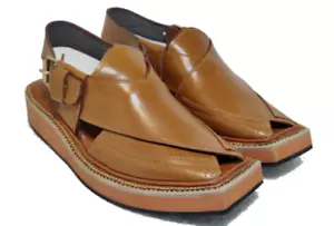 sandali fatti a mano pura pelle peshawari chappal - Foto 1 di 7