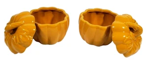 Pumpkin Jars With Lids Fall Thanksgiving Halloween Set of 2 Fresh Decor - Picture 1 of 15