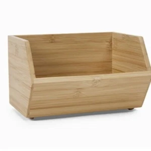 Thirty One - Wide Bamboo Stackable Storage Bin - New! - Picture 1 of 3