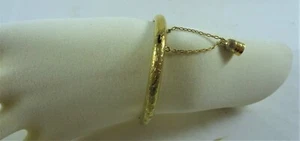 FABULOSA FINCA ANTIGUA VINTAGE CON SELLO STERLING SILVER GILT BANGLE # 19355 - Imagen 1 de 4