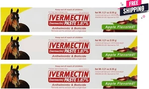3 Pack Paste Horse Dewormer Apple Flavor Exp 10/2027 dur-vet wormer - Picture 1 of 1