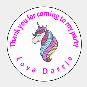 Thank you for coming to my party box bag cone LARGE 64mm Round Labels Stickers
