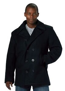 US Navy Type Black Or Navy Blue Wool Blend Peacoat - Great Military Jacket/Coat