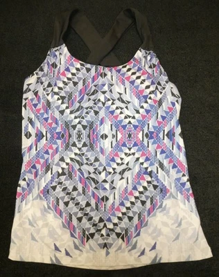 prAna women's multi-colored triangle print padded sports bra top Sz M - Image 1 of 3